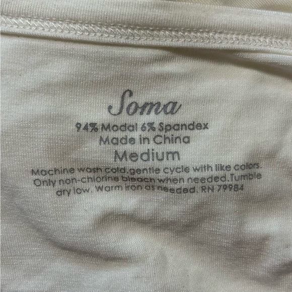 NWT Soma Lace Love Top Edwardian Sleeve Size Ivory Size Medium White - Picture 5 of 5